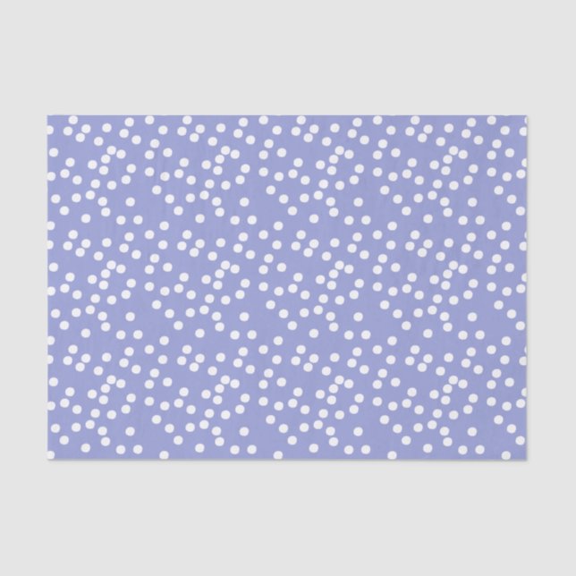 Papel De Seda Confetti Púrpura e Branco/Polkadots (Frente )