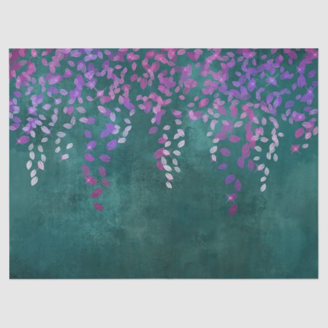 Papel De Seda Confetti Roxo na Decoupage do Teal (Frente )