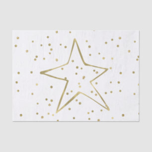 Papel De Seda Confetti Star Dourada
