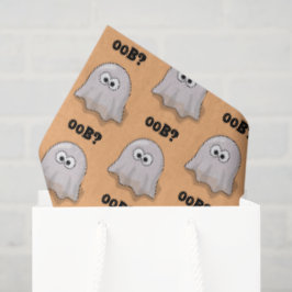Papel De Seda Confused Ghost Says "Oob?" Funny Halloween Cartoon