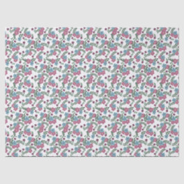 Papel De Seda Conjunto de 3 - Padrão Floral Boho em Rosa, Taupe 