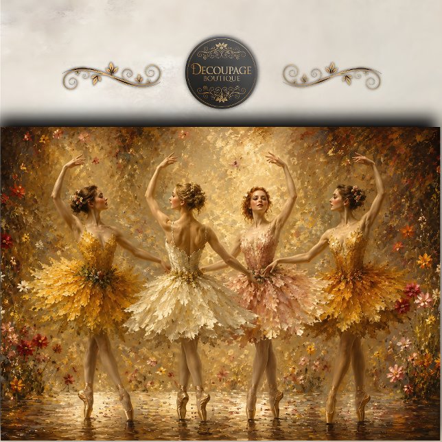 Papel De Seda Conjunto de Balé de Outono Decoupage (Autumn Ballet Ensemble Decoupage Tissue Paper)