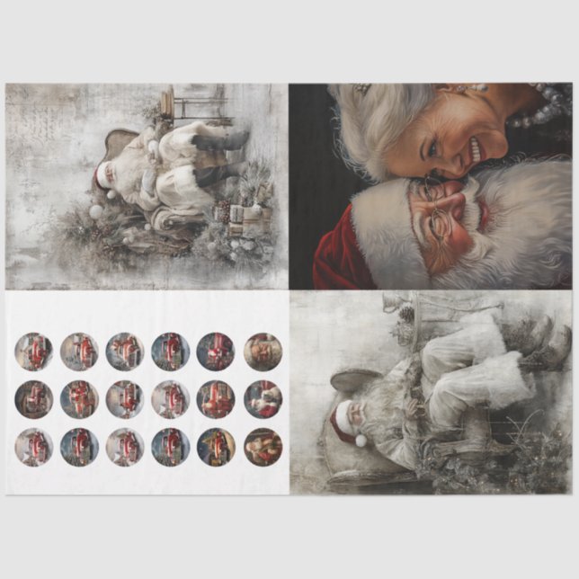 Papel De Seda Conjunto de Dissociações de 4 Designs, Sr. Papais  (Frente )