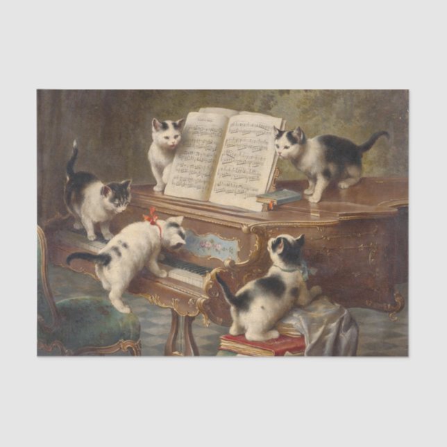 Papel De Seda Considerando dos Kittens por Carl Reichert (Frente )