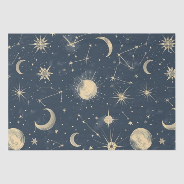 Papel De Seda Constelação Celestial - Noite Estelar (3) (Frente )