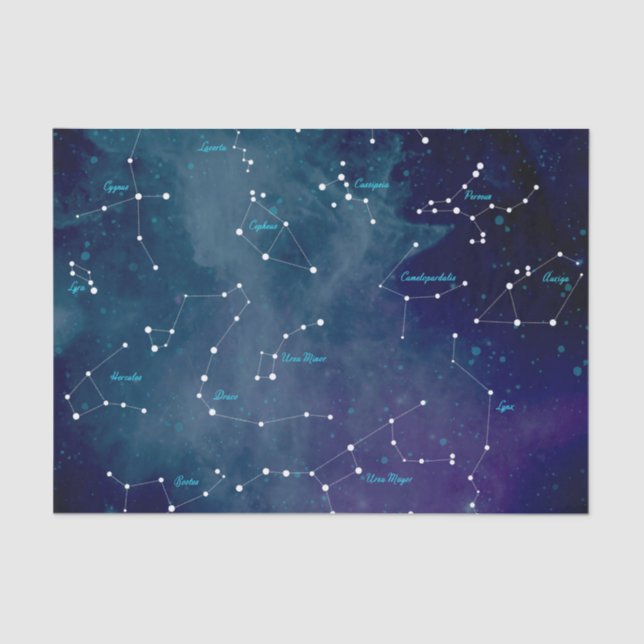 Papel De Seda Constelações do Mapa do Céu Astronomia (Frente )