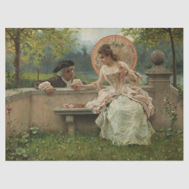 Papel De Seda Conversa Romântica no Parque (Frente )