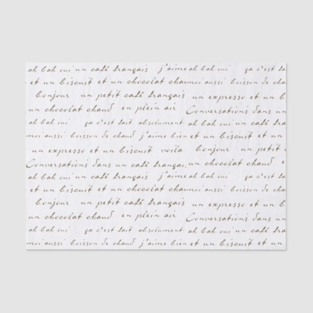 Papel De Seda Conversações do Café Francês sobre Palavras e Fras (Frente )