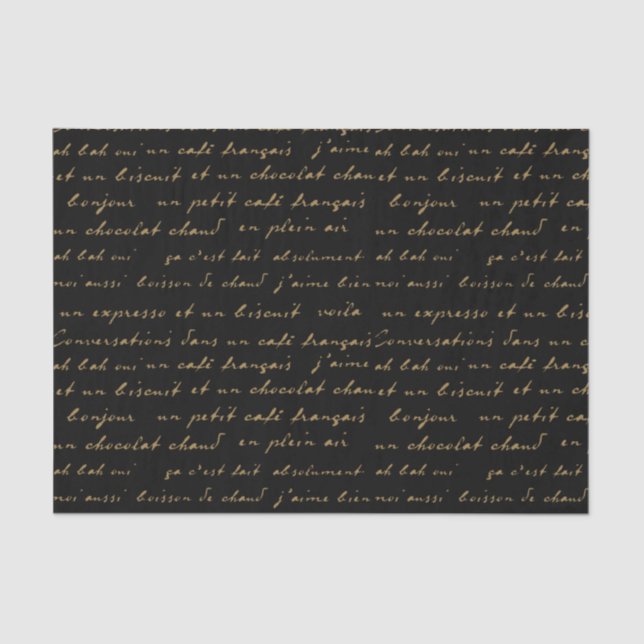Papel De Seda Conversas de Café Francês com Palavras e Frases Do (Frente )