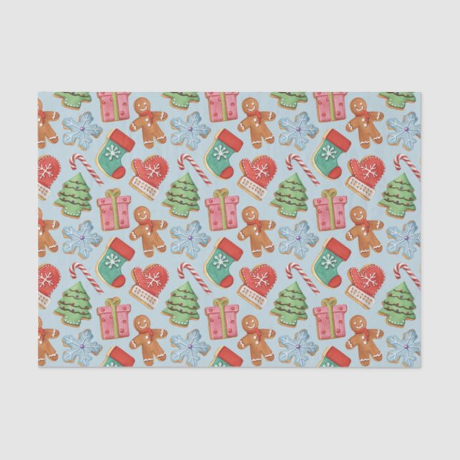 Papel De Seda Cookies de Natal com Aquarela (Frente )