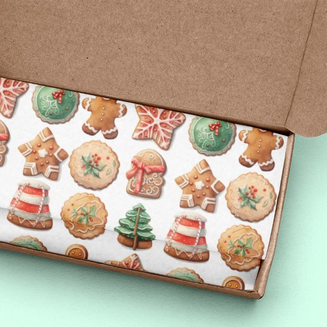 Papel De Seda Cookies de Natal Trocam Feriado Verde Vermelho (Criador carregado)