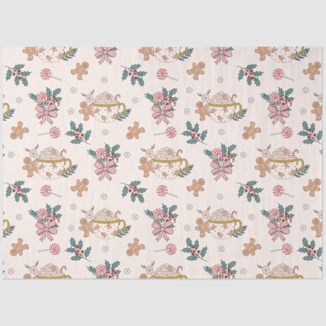 Papel De Seda Cookies de pão-de-açúcar e Natal de chá (Frente )