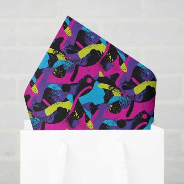 Papel De Seda Cool comic graffiti tiled pattern  (Sacola de presentes)