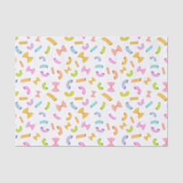 Papel De Seda Cool fun pasta macaroni colorful pattern on white