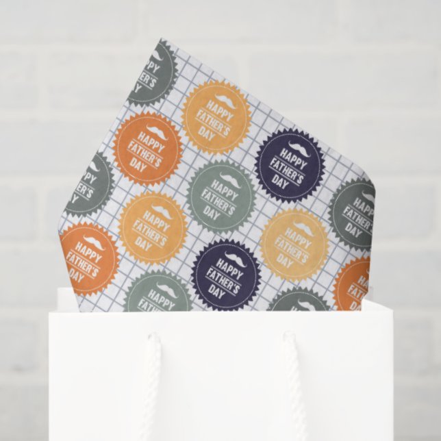 Papel De Seda Cool Happy Father's Day tiled pattern (Sacola de presentes)