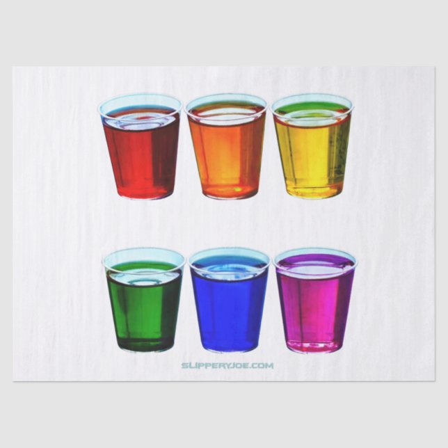 Papel De Seda Copos de shot da SlipperyJoe seis xícaras disposta (Frente )