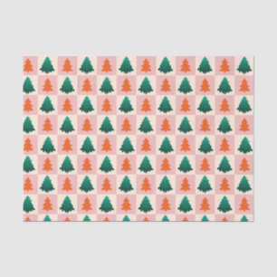 Papel De Seda Cor d'água verde vermelha Padrão de árvore de Nata