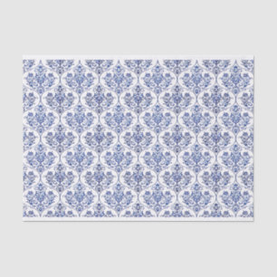 Papel De Seda Cor damasco do Flourish - azul
