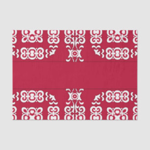 Papel De Seda Cor damasco Elegante, Vermelha Festiva e Branca