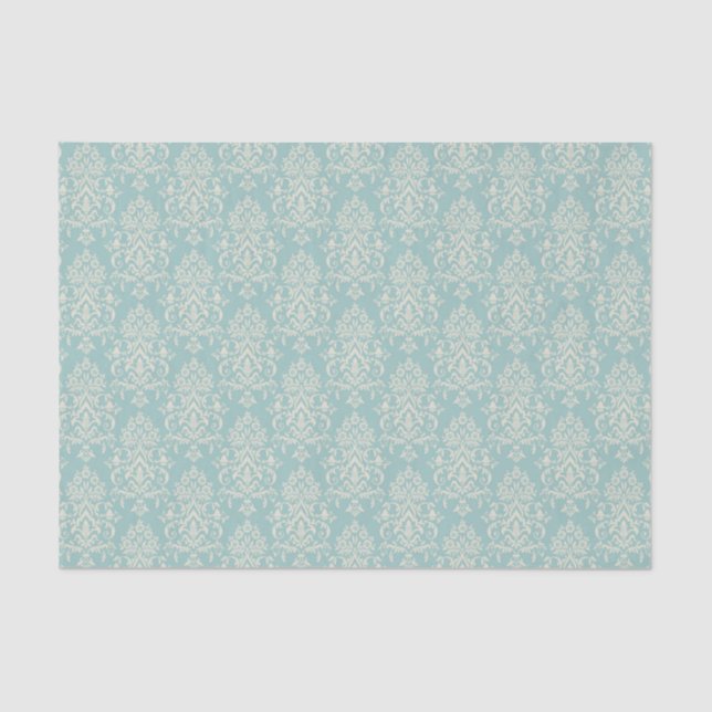 Papel De Seda Cor damasco em um fundo azul claro (Frente )