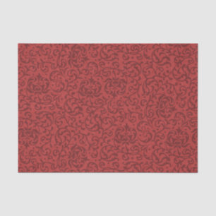 Papel De Seda Cor damasco floral do vintage do vermelho de