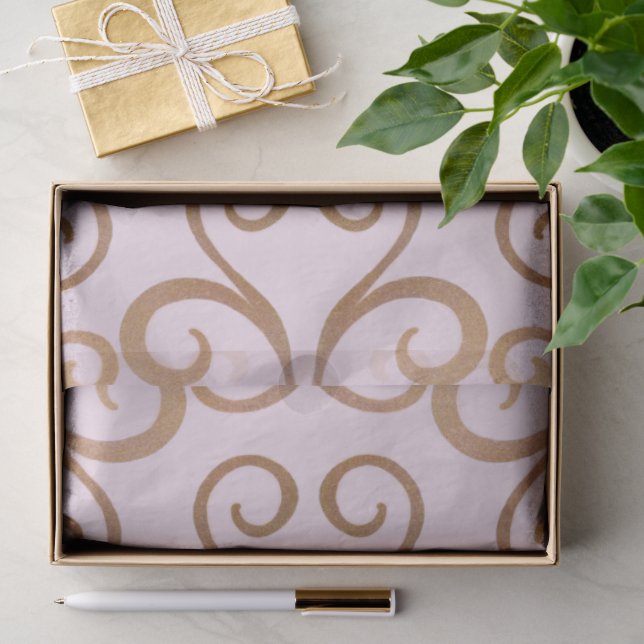Papel De Seda Cor damasco luxuosa (Presente)