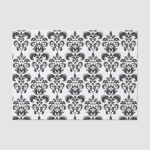 Papel De Seda Cor damasco preto e branco feminino 2 do vintage