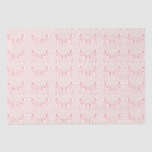 Papel De Seda Cor-de-rosa-rosa-azul-Unicórnio mágico (Frente )