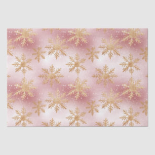 Papel De Seda Cor-de-rosa-rosa Dourada Floco de neve Festivo