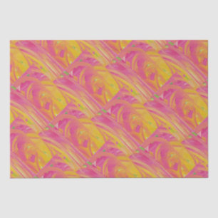 Papel De Seda Cor-de-rosa salmonal com design de arte laranja