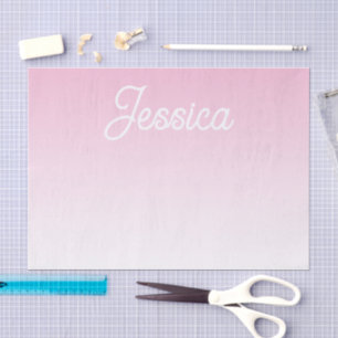 Papel De Seda Cor Ombre Rosa Claro (Editável) & Seu Texto