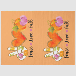 Papel De Seda Cor Personalizada de outono do Peace Love