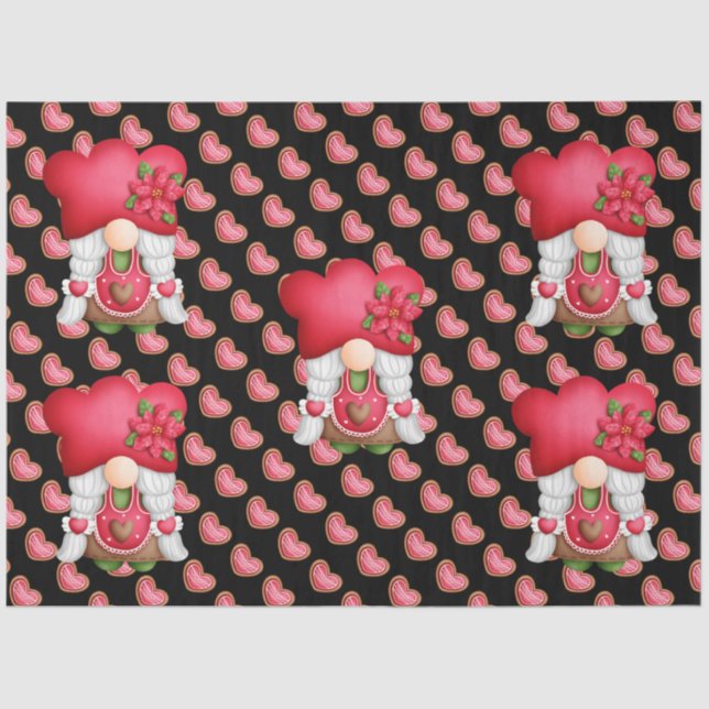 Papel De Seda Cor Personalizar Gnomo do Coração (Frente )