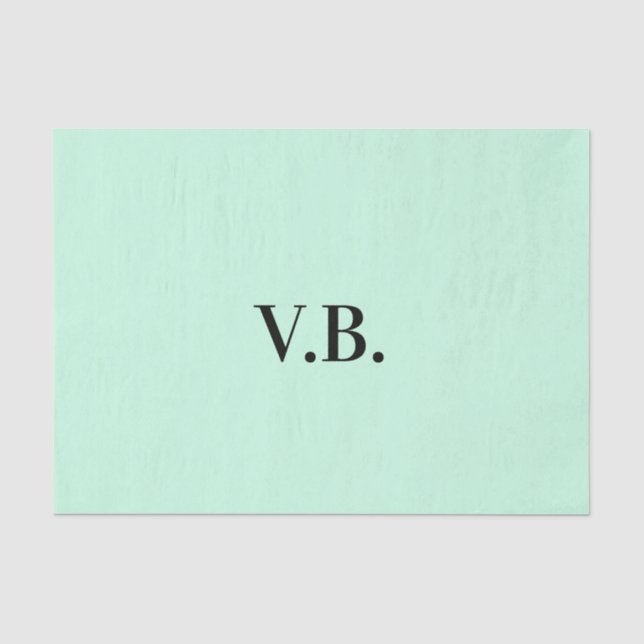 Papel De Seda Cor simples adicionar nome texto monograma (Frente )