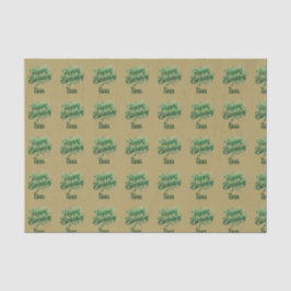 Papel De Seda cor verde-de-platina de aniversário castanho feliz