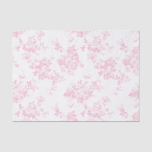 Papel De Seda Cora floral elegante dos rosas cor-de-rosa do