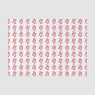 Papel De Seda Coração anatômico antigo vermelho