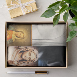 Papel De Seda 'Coração Branco de Jesus' Colagem Arte da Virgem M