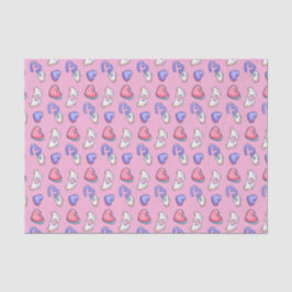 Papel De Seda Coração Cor-de-Rosa Fofo Beije-Me Padrão Dia dos N