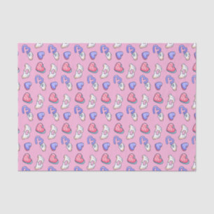 Papel De Seda Coração Cor-de-Rosa Fofo Beije-Me Padrão Dia dos N