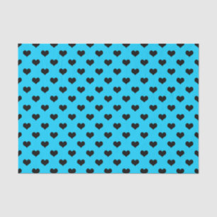 Papel De Seda Coração de Amor Negro em Fundo Azul