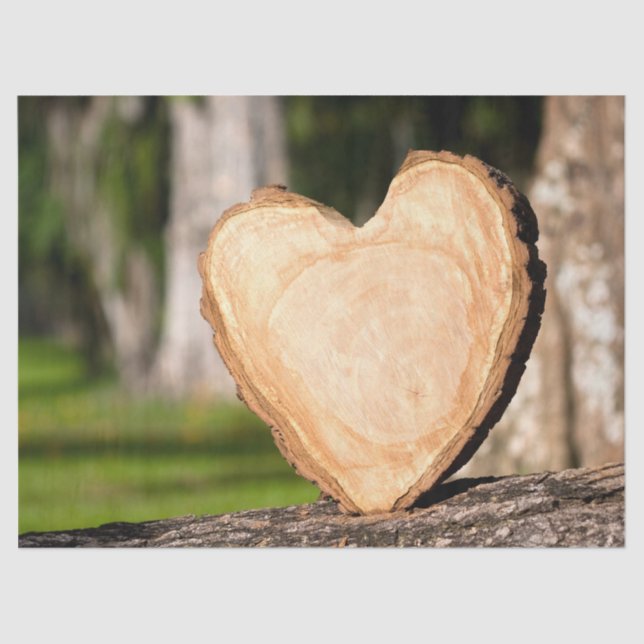 Papel De Seda coração de madeira (Frente )
