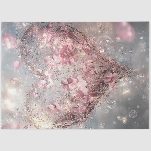 Papel De Seda Coração de Namorados Flutuante e Imobilizado (Frente )