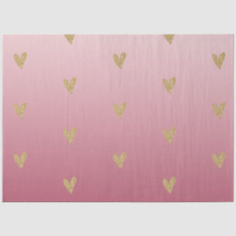 Papel De Seda Coração Dourado da Luminária Rosa