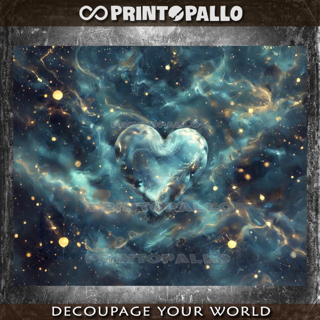 Papel De Seda Coração espacial feito de estrelas (Criador carregado)