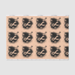 Papel De Seda Coração Grunge da Fita de Sensibilização para Pêss