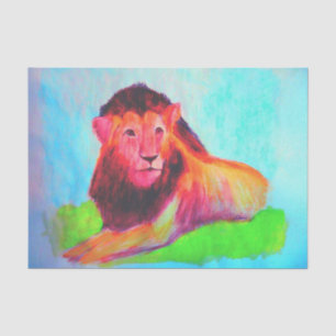 Papel De Seda Coração Leão - Desenho De Gatos De Animais Selvage