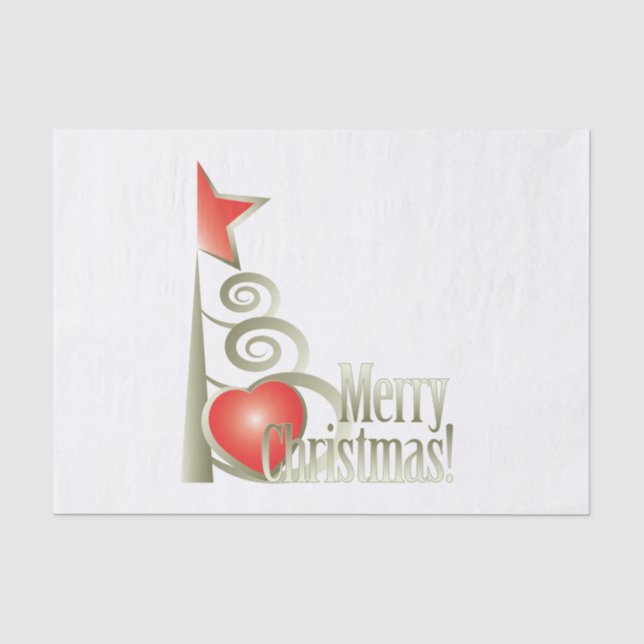 Papel De Seda Coração para o Natal (Frente )