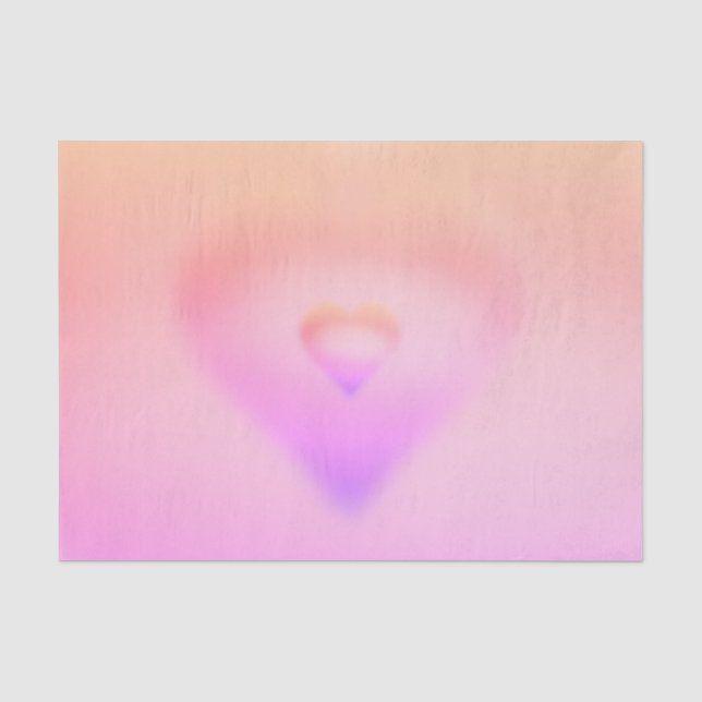Papel De Seda coração rosa (Frente )