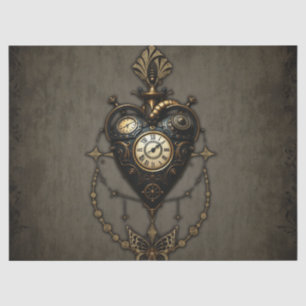 Papel De Seda Coração Steampunk,